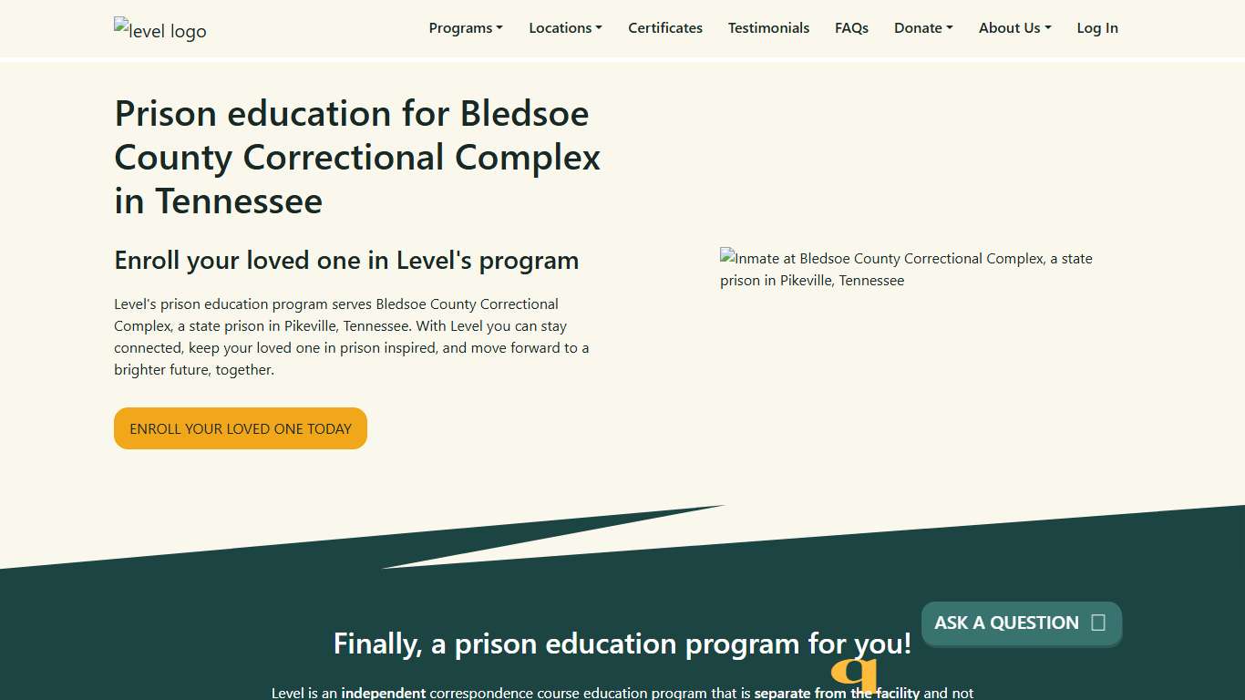 Prison Education For Bledsoe County Correctional Complex - Level